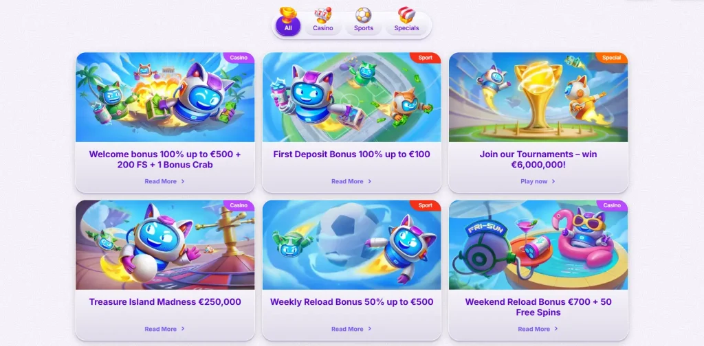 RoboCat Casino promóciók oldal aktuális bónusz ajánlatokkal